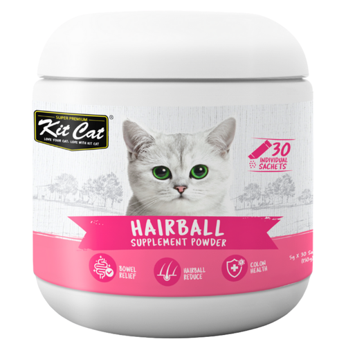 Kit Cat Cat Supplements Hairball Powder for Digestive Relief | 30 Sachets x 5g