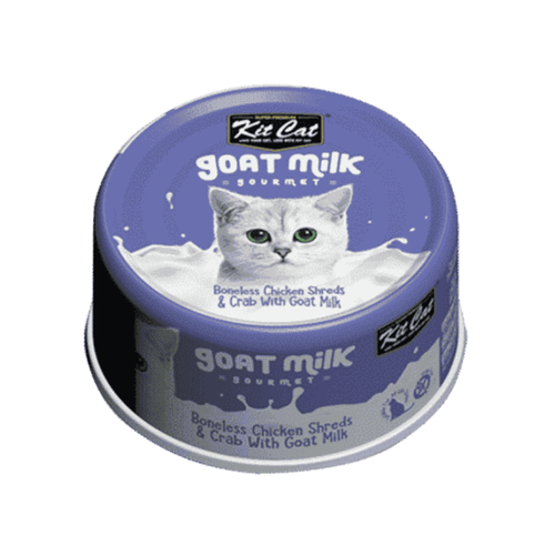 Kit Cat Boneless Chicken Shreds & Crab With Goat Milk 70g