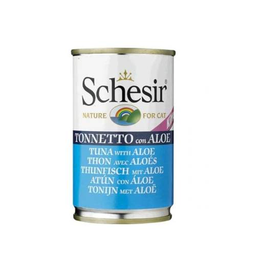 Schesir Canned Tuna with Aloe Vera Wet Food for Cats, 140g