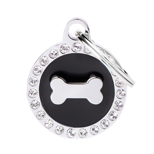 MF Tags SMALL BLACK CIRCLE BONE GLAM