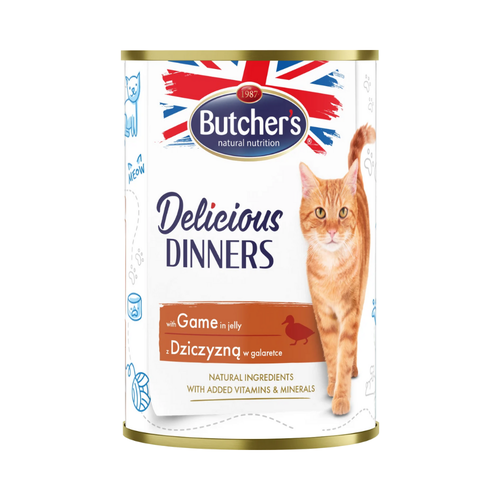 Butcher's Delicious Dinners Cat with game chunks in Jelly 400g