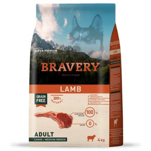 Bravery Dry Adult Dogs food Lamb - 2Kg