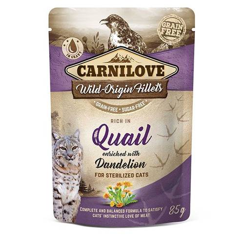 Carnilove Gravy Quail enriched with Dandelion leaves 85g