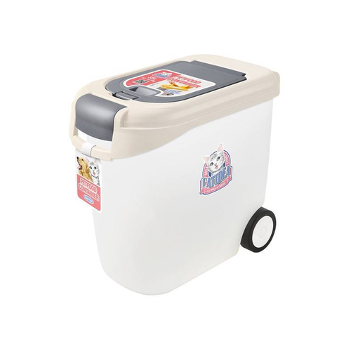 CATIDEA Double Open Petfood Container 10kg - Cream