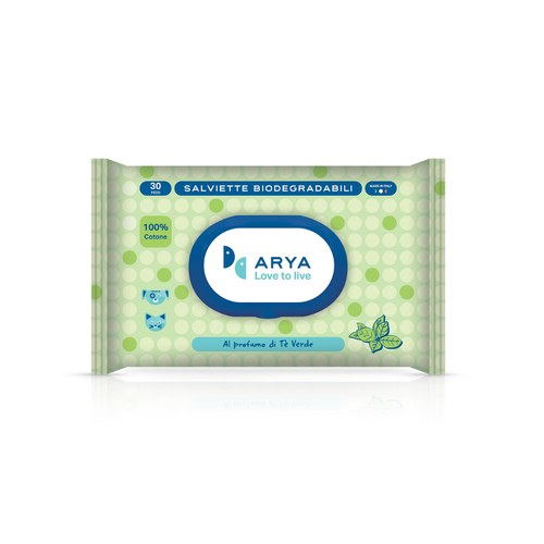 Arya Wet Wipes Cotton Green Tea 20x30cm 30pcs