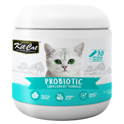 Kit Cat Cat Supplements Probiotic Powder for Digestive Health | 30 Sachets x 5g