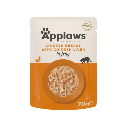 Applaws Cat Pouch Tender Chicken Breast with Liver in a Tasty Jelly 70g