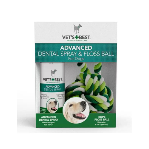 Vets Best Dental Spray (120ml) & Floss Ball