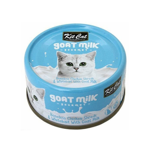Kit Cat Boneless Chicken Shreds & Whitebait With Goat Milk 70g