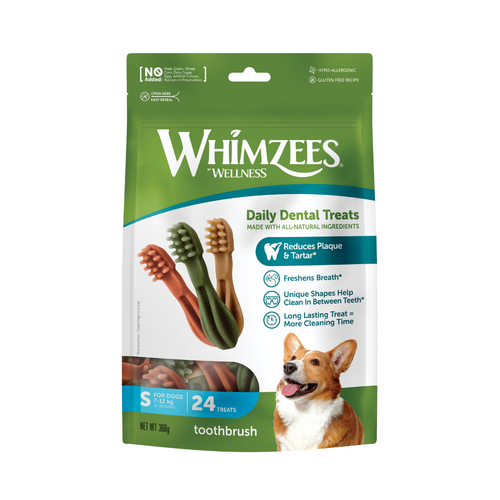 Wellness Whimzees Toothbrush Dental Treats 24pc for S Size Dogs 360g