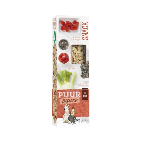 WM PUUR Seed Sticks for Large Parakeets and Cockatoos With Dehulled Sunflower & Red Pepper140g