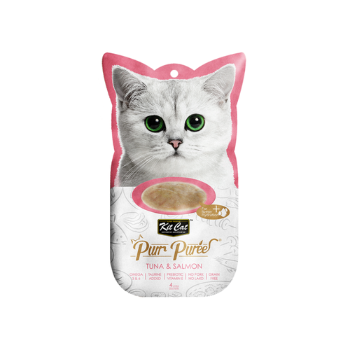 Kit Cat Puree Tuna & Salmon 15gx4 Sachets