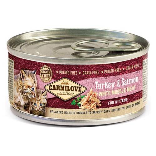 Carnilove turkey and salmon wet food for kittens 100g
