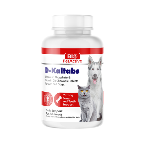 Bio PetActive D-Kaltabs Bones and Teeth Support for Cats & Dogs 84 Tablets 126g