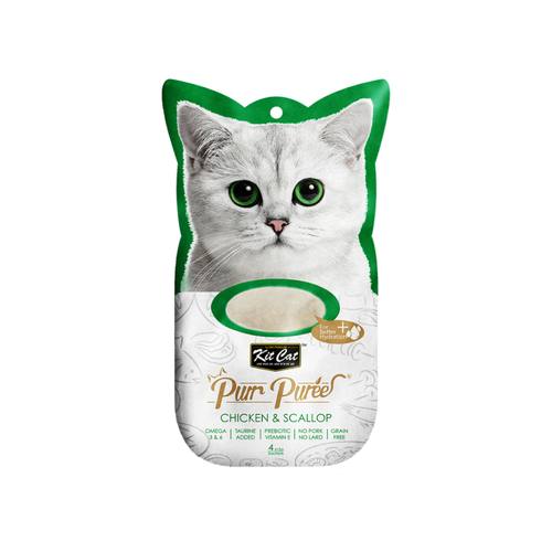 Kit Cat Puree Chicken & Scallop 15gx4 Sachets