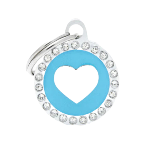 MF Tags SMALL LIGHTBLUE CIRCLE HEART GLAM