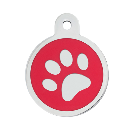 MF Tags BIG RED CIRCLE WHITE PAW