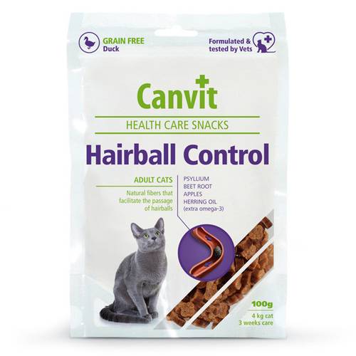 Canvit Treats for Adult Cats, Hairball Control 100g