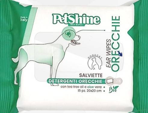 Pet Shine Ear Care Wipes for Cats and Dogs