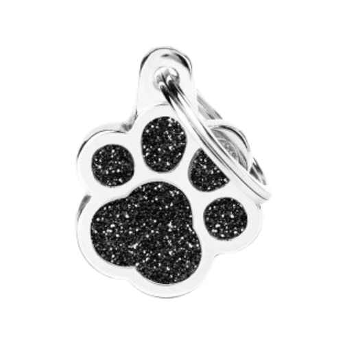 MF Tags PAW GLITTER BLACK
