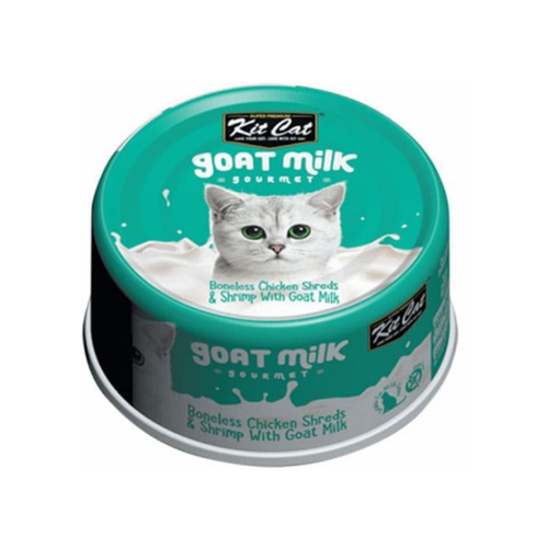 Kit Cat Boneless Chicken Shreds & Shrimp With Goat Milk 70g