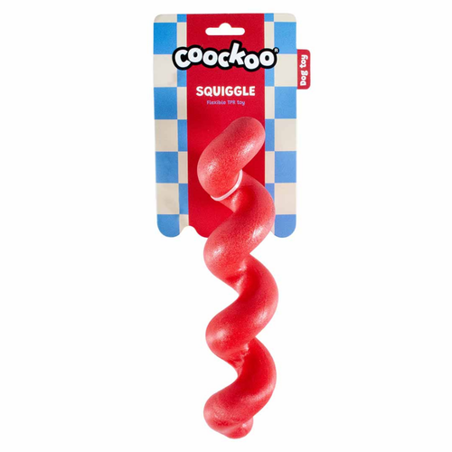 Coockoo Dog Toy Squiggle 26,5x5,7cm Red