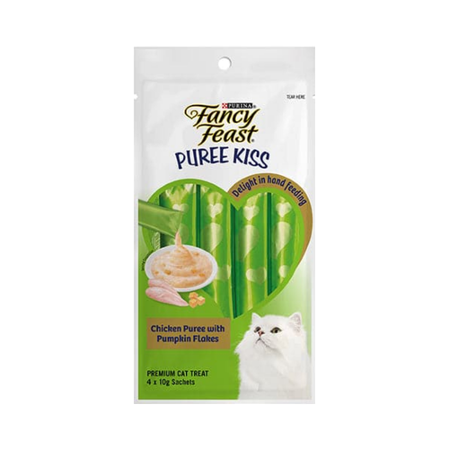 FANCY FEASTT PUREE KISS -CHICKEN PUREE WITH PUMPKIN 4 X10g