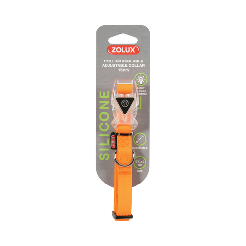 Zolux Silicone Adjustable Collar 15MM - Orange