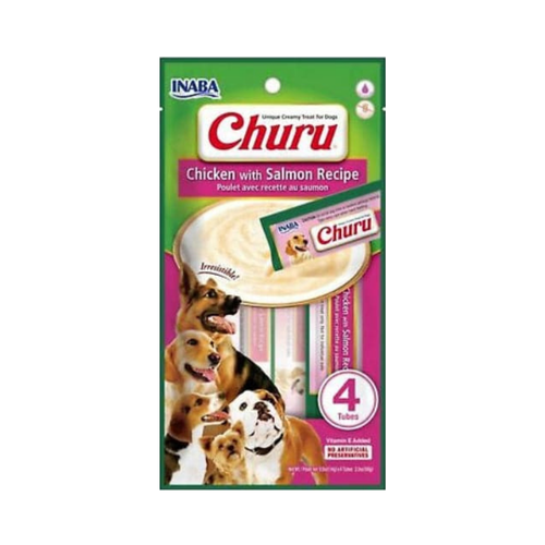INABA Churu Chicken Recipe with Salmon 14g x4 Tubes for Dogs