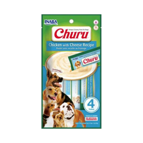 INABA Churu Chicken Recipe with Cheese 14g x4 Tubes for Dogs