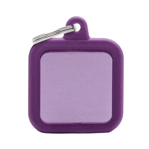 MF Tags PURPLE SQUARE ALU PURPLE RUBBER