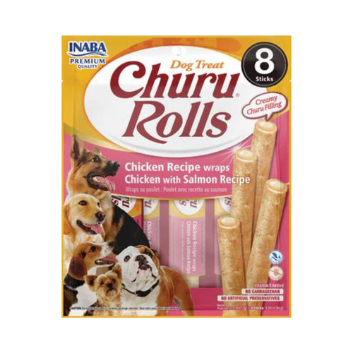 INABA Churu Rolls Chicken with Salmon 8x12g