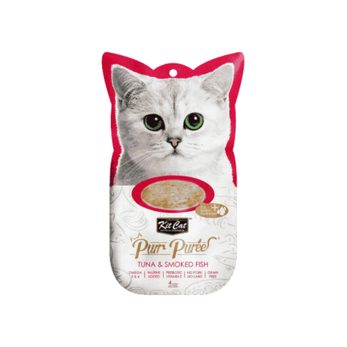 Kit Cat Puree Tuna & Smoked Fish 15gx4 Sachets