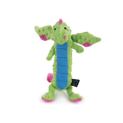 GoDog Skinny Dragon Green Toy for Dogs