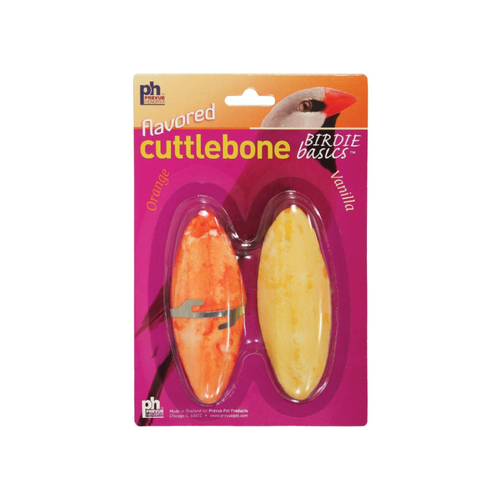 Prevue Pet Cuttlebone 2Pcs Orange and Vanilla with holder For Birds - Small