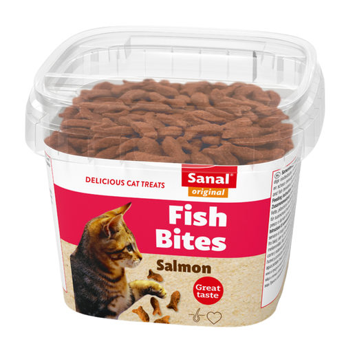 Sanal Fish Bites in Cup Salmon Treats for Cats 75g