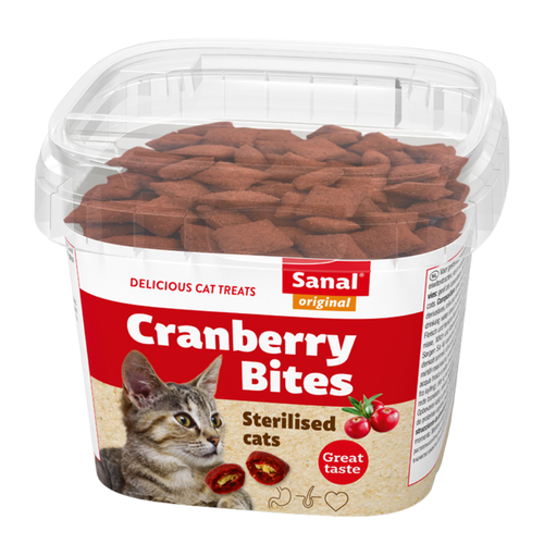Sanal Cranberry & Chicken Bites in Cup for Sterilised Cats 75g