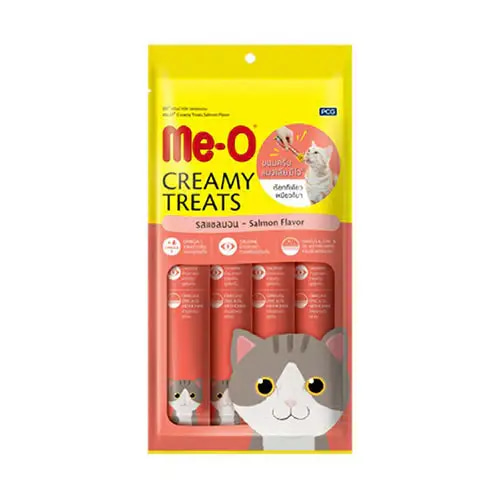Me-O Creamy Treats 4 Sachets x 15g Salmon Flavor