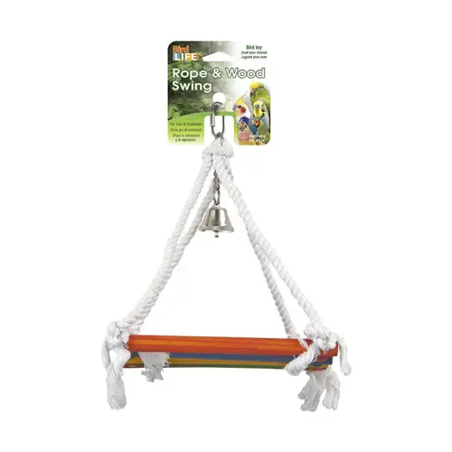 Penn Plax Wood And Robe Swing For Medium Birds
