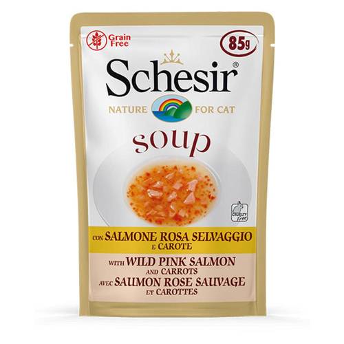 Sheba Pink Salmon Soup with Carrots Wet Cat Food, 85g