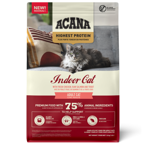 Acana Highest Protein Indoor Cats Dry Food Chicken, Trout & Salmon