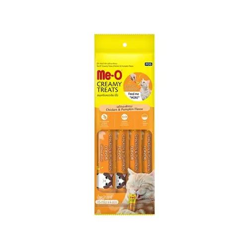 Me-O Creamy Treats Chicken And Pumpkin Cat Treats 4x15g