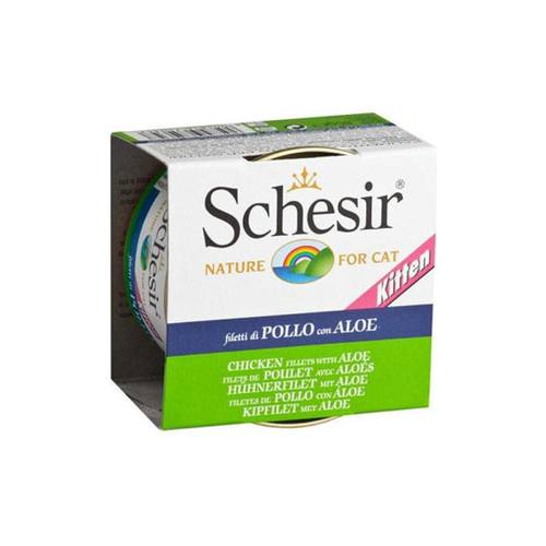 Schesir Canned Chicken Fillets with Aloe Vera Wet Cat Food, 85g