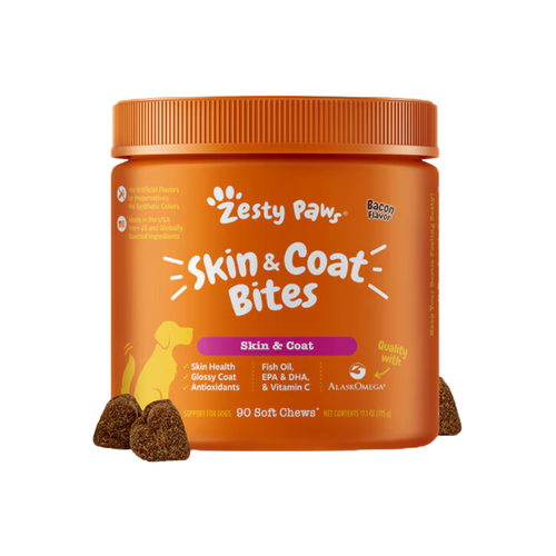 Zesty Paws Skin & Coat Bites Bacon Flavor For Dog 315g