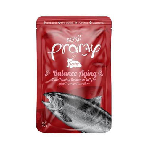 Pramy Balance Aging Tuna Topping Salmon in Jelly Cats +7 - 70g