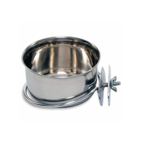 Prevue Pet 10oz. Stainless Steel Coop Cup bolt attachment