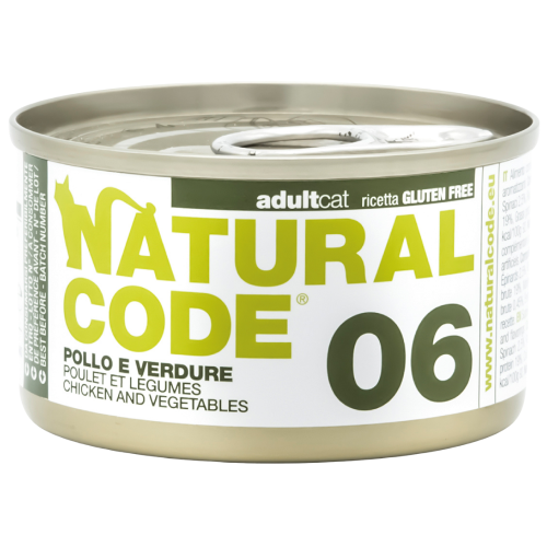 Natural Code 06 Cans Chicken & Vegetables for Cats 85g