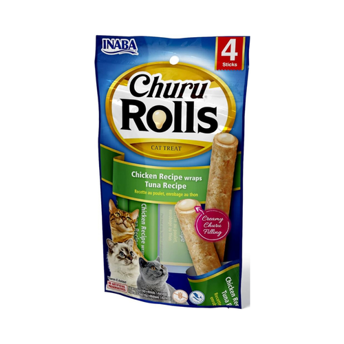 INABA Churu Chicken Rolls with Chicken Recipe 4x10g