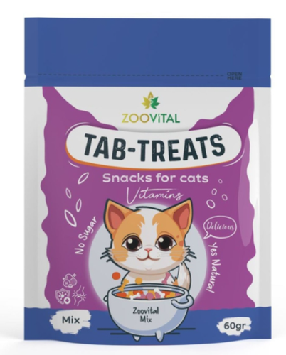 Zovital Mix (Healthy Skin and Coat, Immune System Booster, Multivitamins) Cat Treatment Tablets 60g