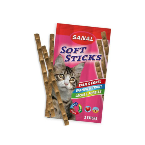 Sanal Salmon & Trout Soft Sticks for Cats 3x15g #387142
